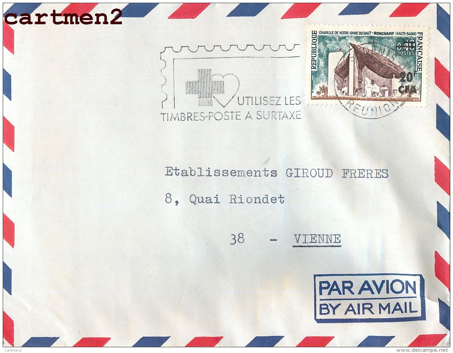 ILE DE LA REUNION SAINT-DENIS J. CHATEL SURTAXE CFA STAMP TIMBRE PHILATELIE DOM-TOM - Saint Denis