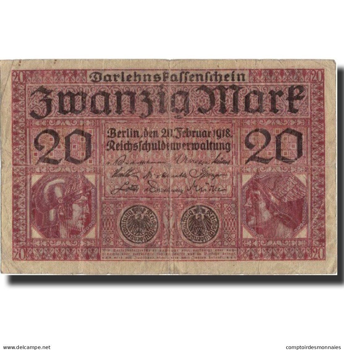 Billet, Allemagne, 20 Mark, 1918, 1918-02-21, KM:57, TB - 20 Mark