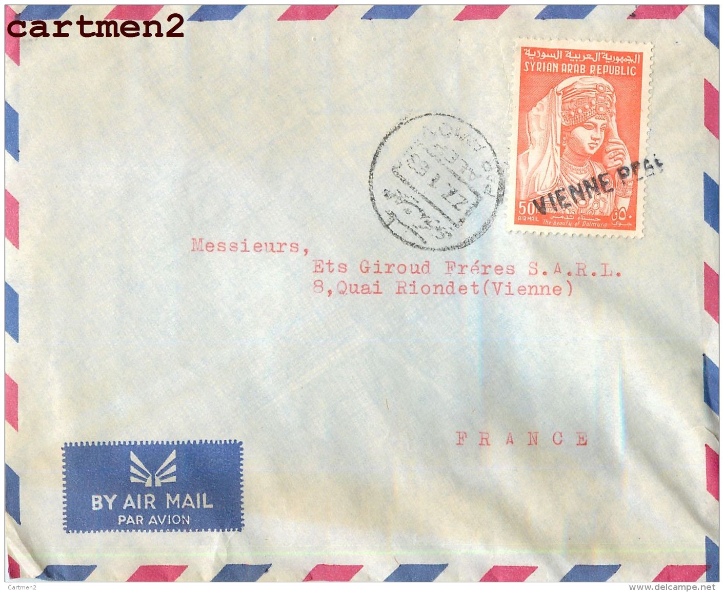 ALEP JOSEPH R. TABBAKH SYRIE SYRIA LIBAN LEBANON DAMASCUS LETTRE STAMP PHILATELIE MARCOPHILIE - Syrie