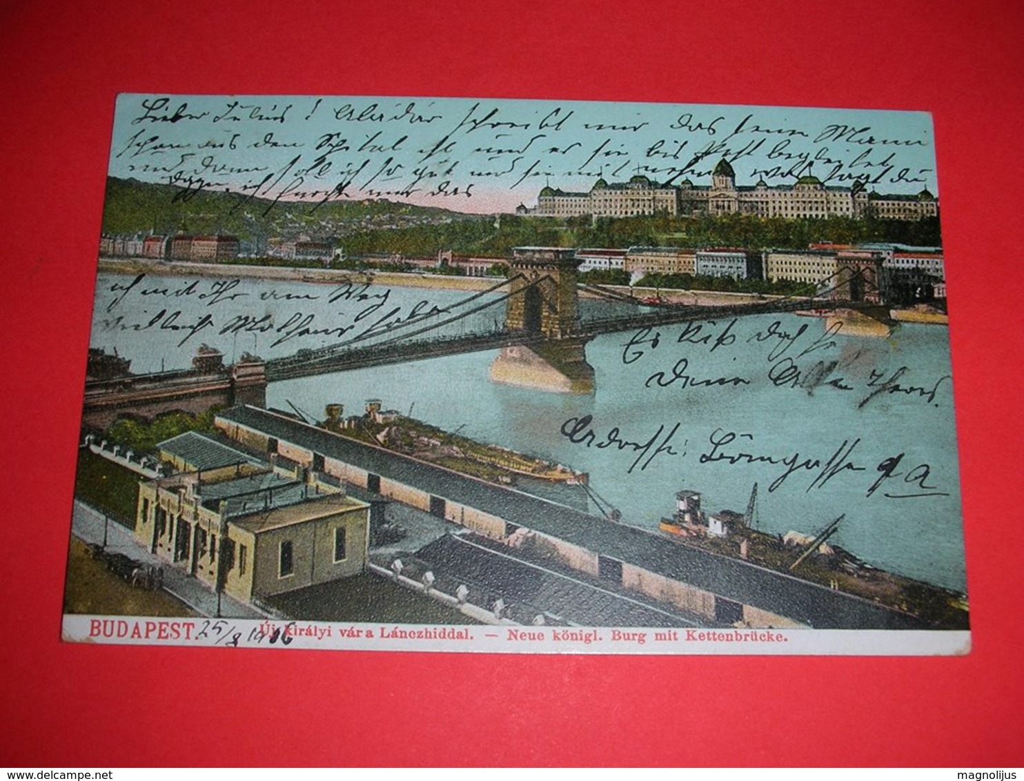 Hungary,Budapest,Kettenbrucke,Danube River,boats Magazines,depot,vintage Postcard - Hungary