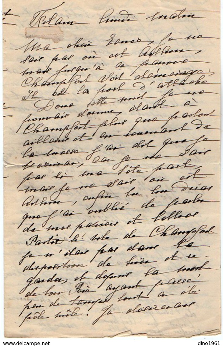 VP12.223 - Lettre De Mme La Comtesse De LEUSSE à FILAIN Pour Mme La Ctsse De PERINI Au Château De Champfort Près JALLIEU - Manoscritti