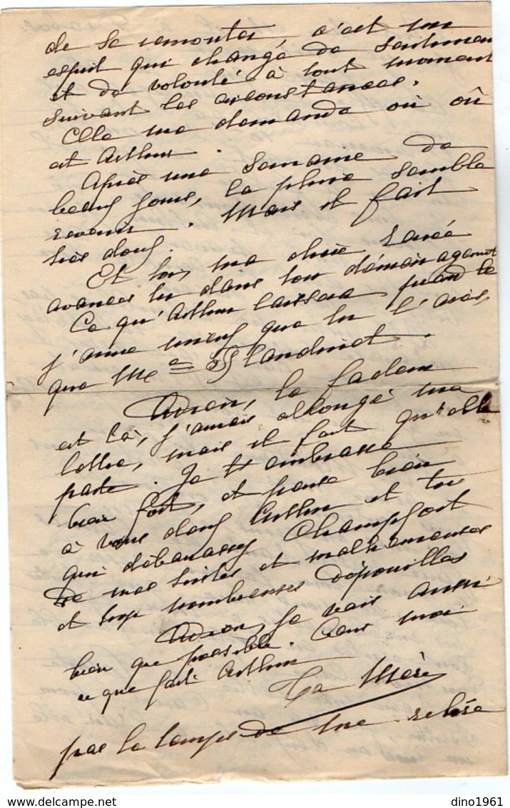 VP12.223 - Lettre De Mme La Comtesse De LEUSSE à FILAIN Pour Mme La Ctsse De PERINI Au Château De Champfort Près JALLIEU - Manoscritti