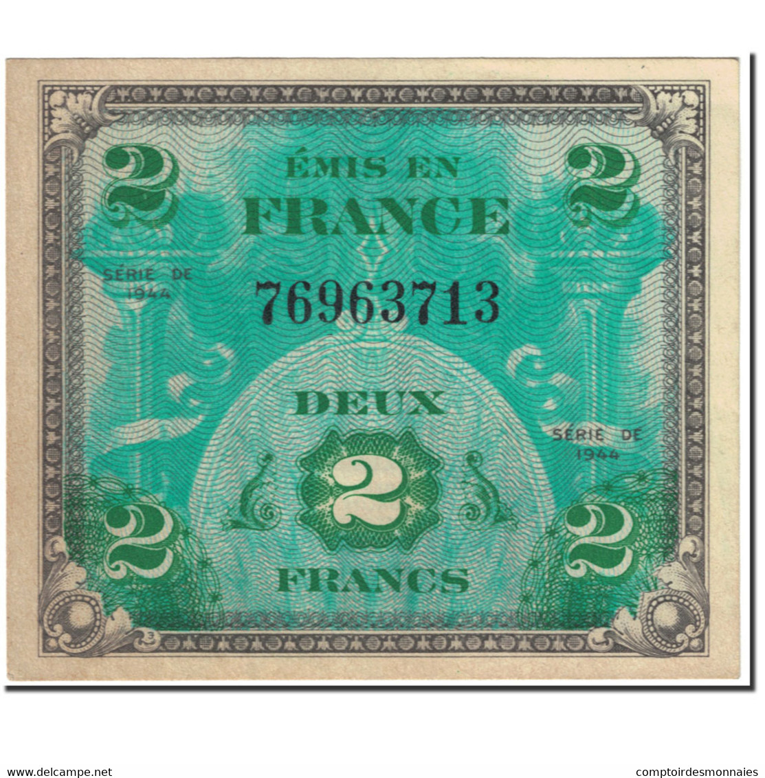 France, 2 Francs, 1944 Flag/France, 1944, Undated (1944), SPL+, Fayette:VF16.2 - 1944 Bandiera/Francia