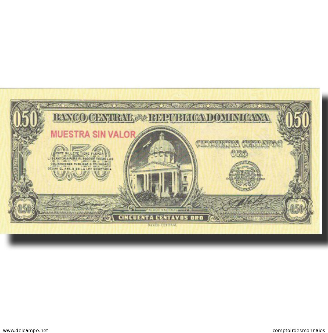 Billet, Dominican Republic, 50 Centavos Oro, Undated (1961), Specimen, KM:90s - Repubblica Dominicana