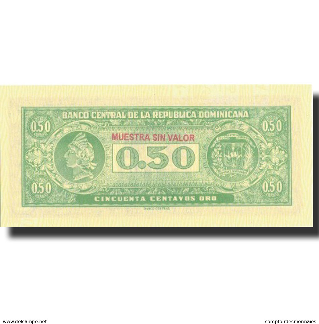 Billet, Dominican Republic, 50 Centavos Oro, Undated (1961), Specimen, KM:90s - Repubblica Dominicana