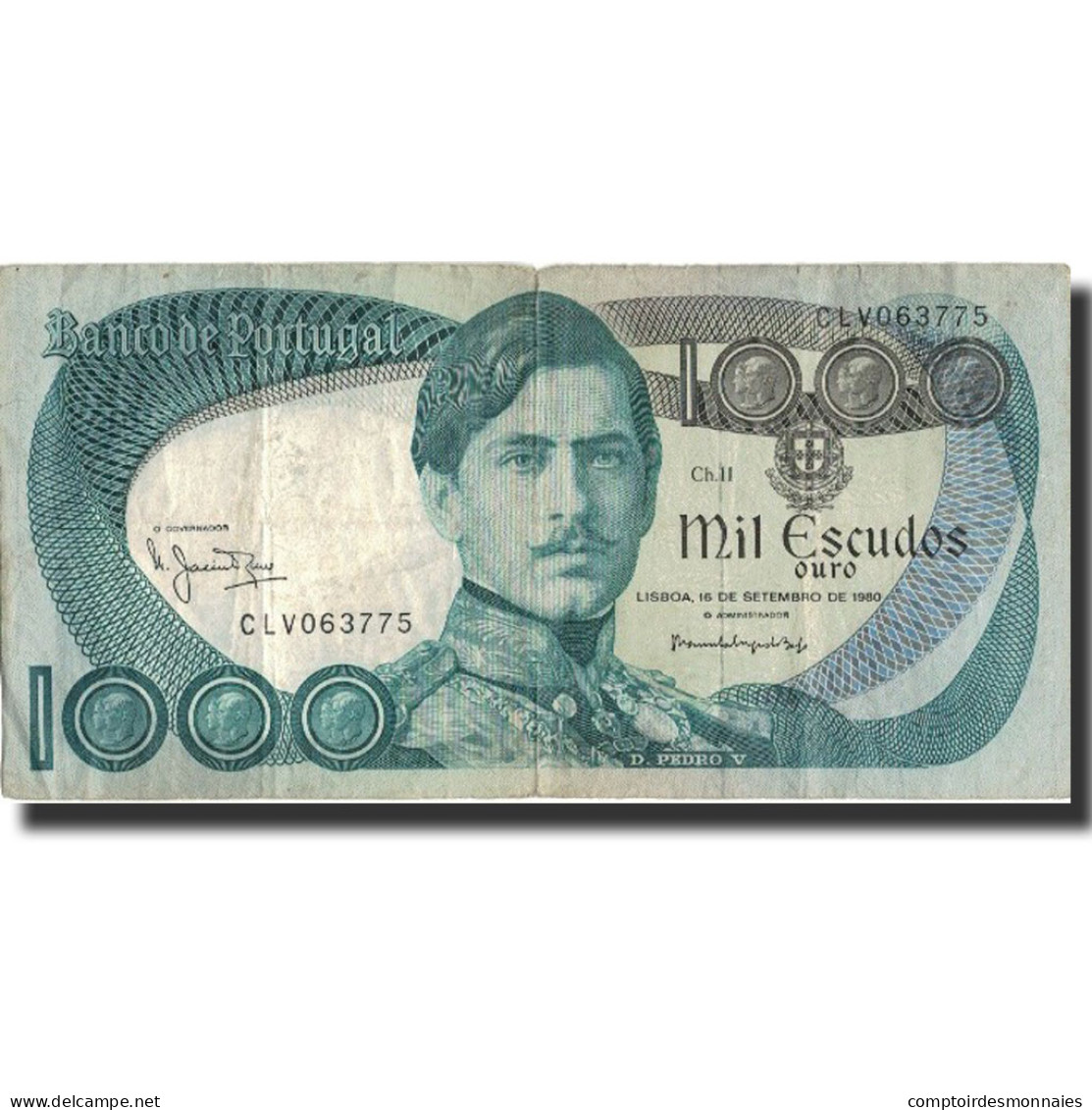 Billet, Portugal, 1000 Escudos, 1980, 1980-09-16, KM:175b, TB - Portugal