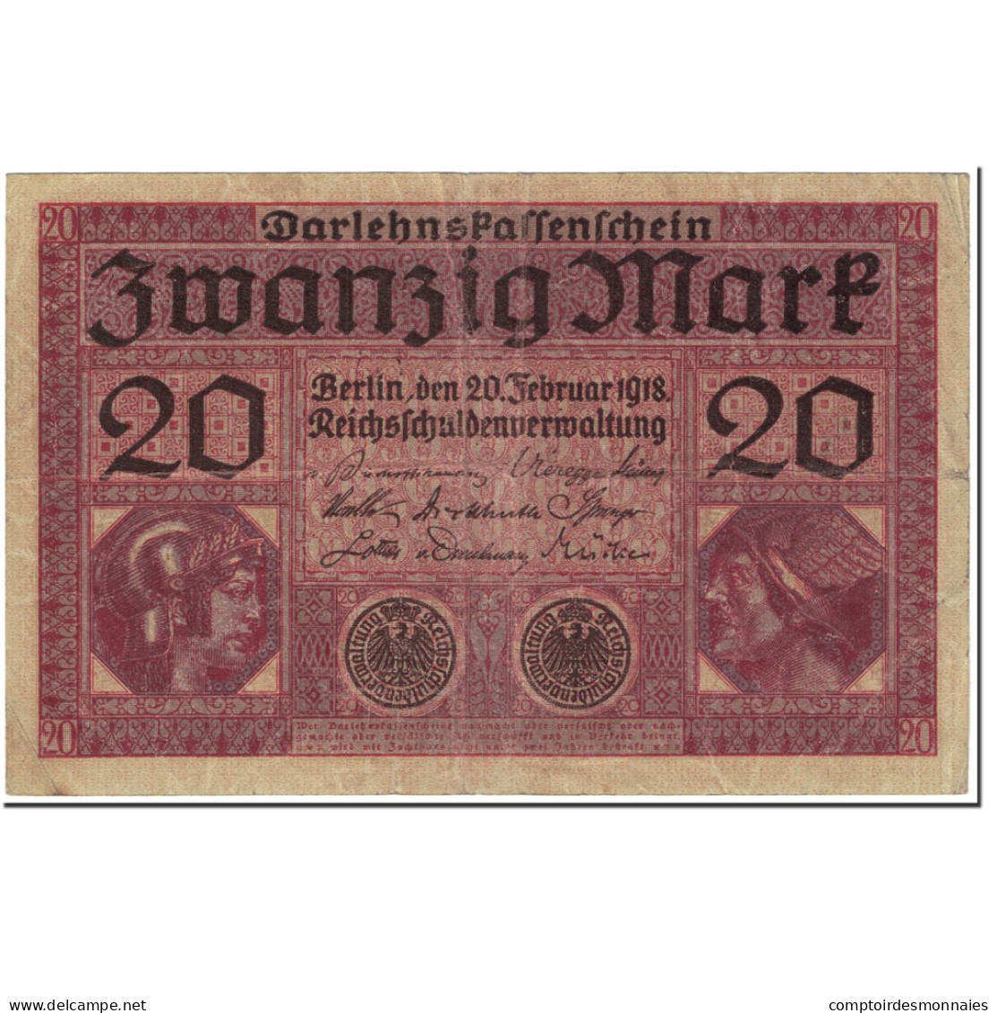 Billet, Allemagne, 20 Mark, 1918, 1918-02-20, KM:57, TB+ - 20 Mark