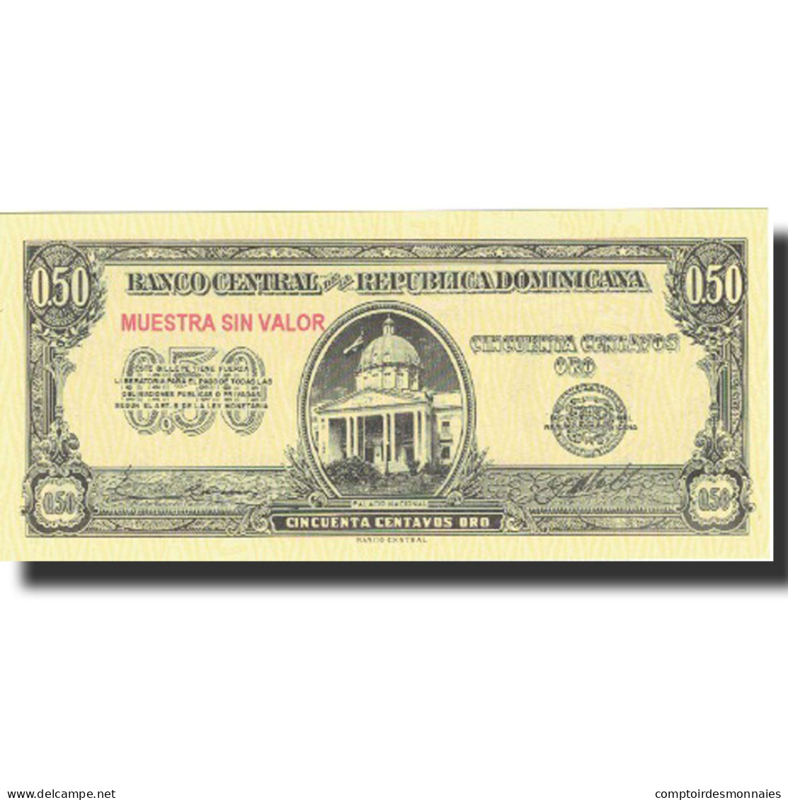 Billet, Dominican Republic, 50 Centavos Oro, Undated (1961), Specimen, KM:90s - Repubblica Dominicana