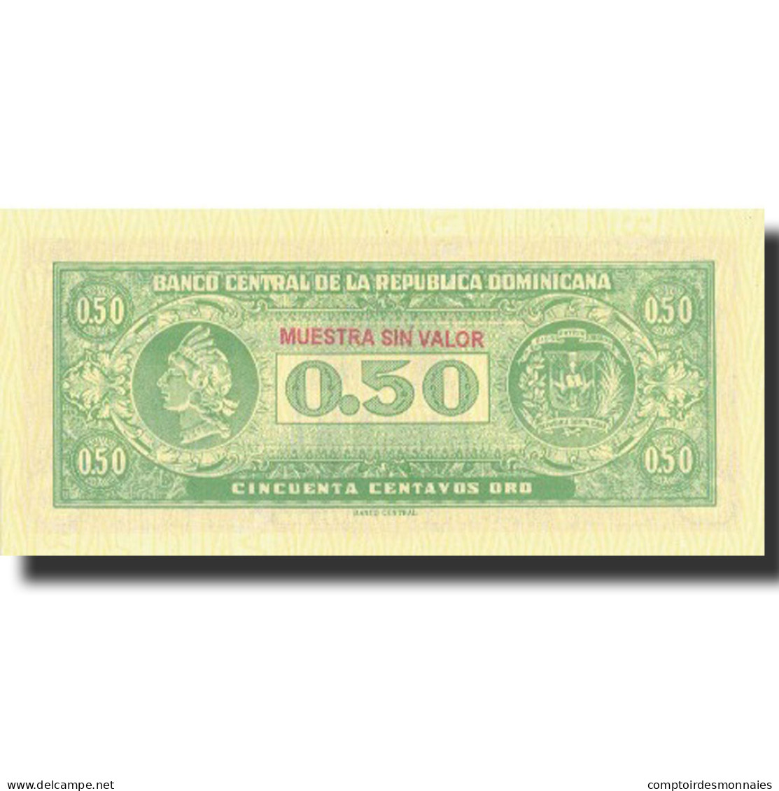 Billet, Dominican Republic, 50 Centavos Oro, Undated (1961), Specimen, KM:90s - República Dominicana