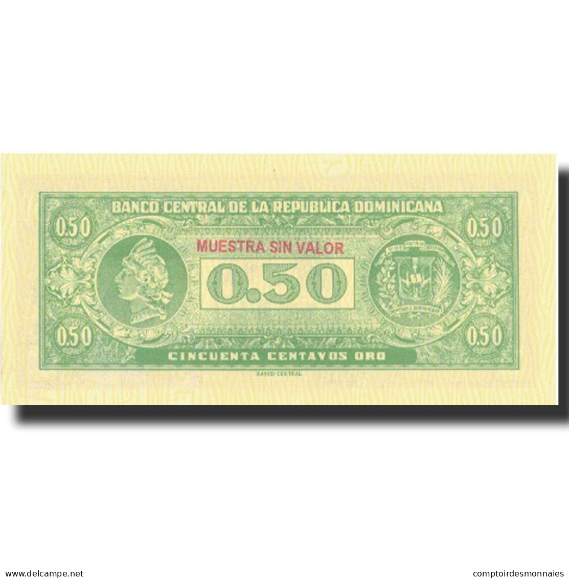 Billet, Dominican Republic, 50 Centavos Oro, Undated (1961), Specimen, KM:90s - República Dominicana