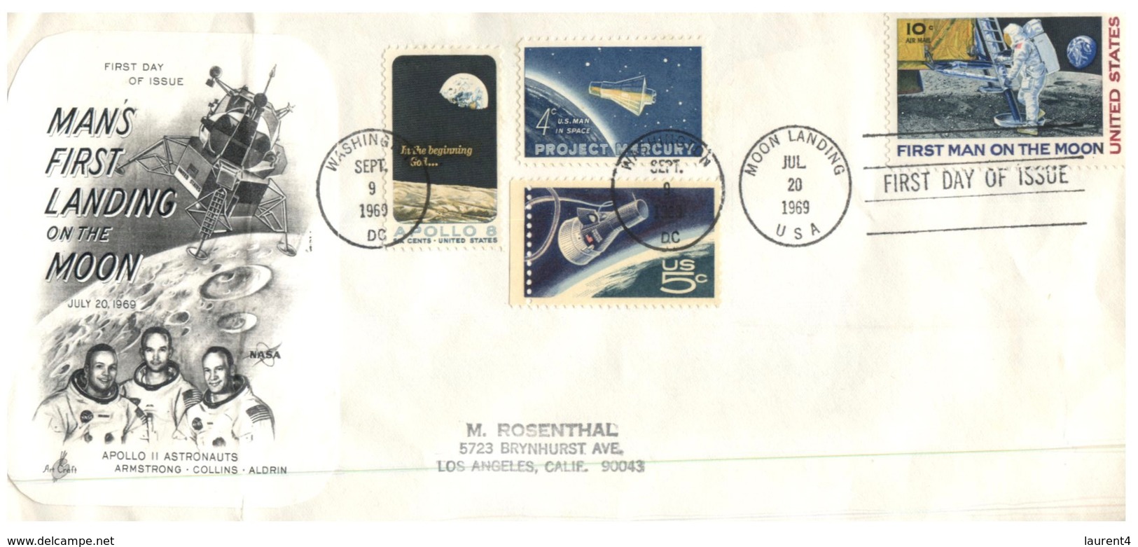 (876) USA Special FDC For Man First Landing On The Moon - 1969 - America Del Nord