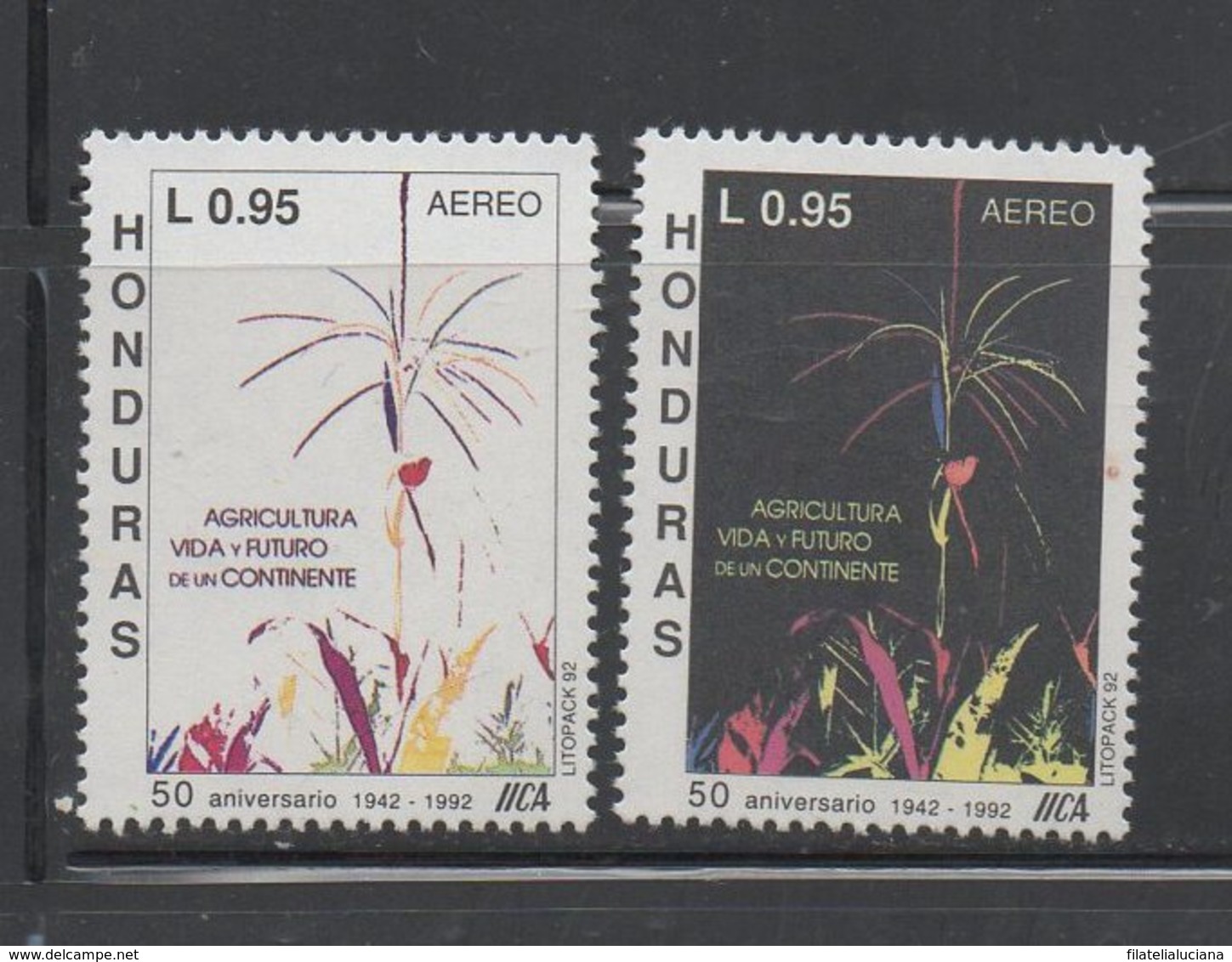 Honduras 1992 MNH Air Set 50th Anniversary Agriculture Scott C853-854 - Honduras