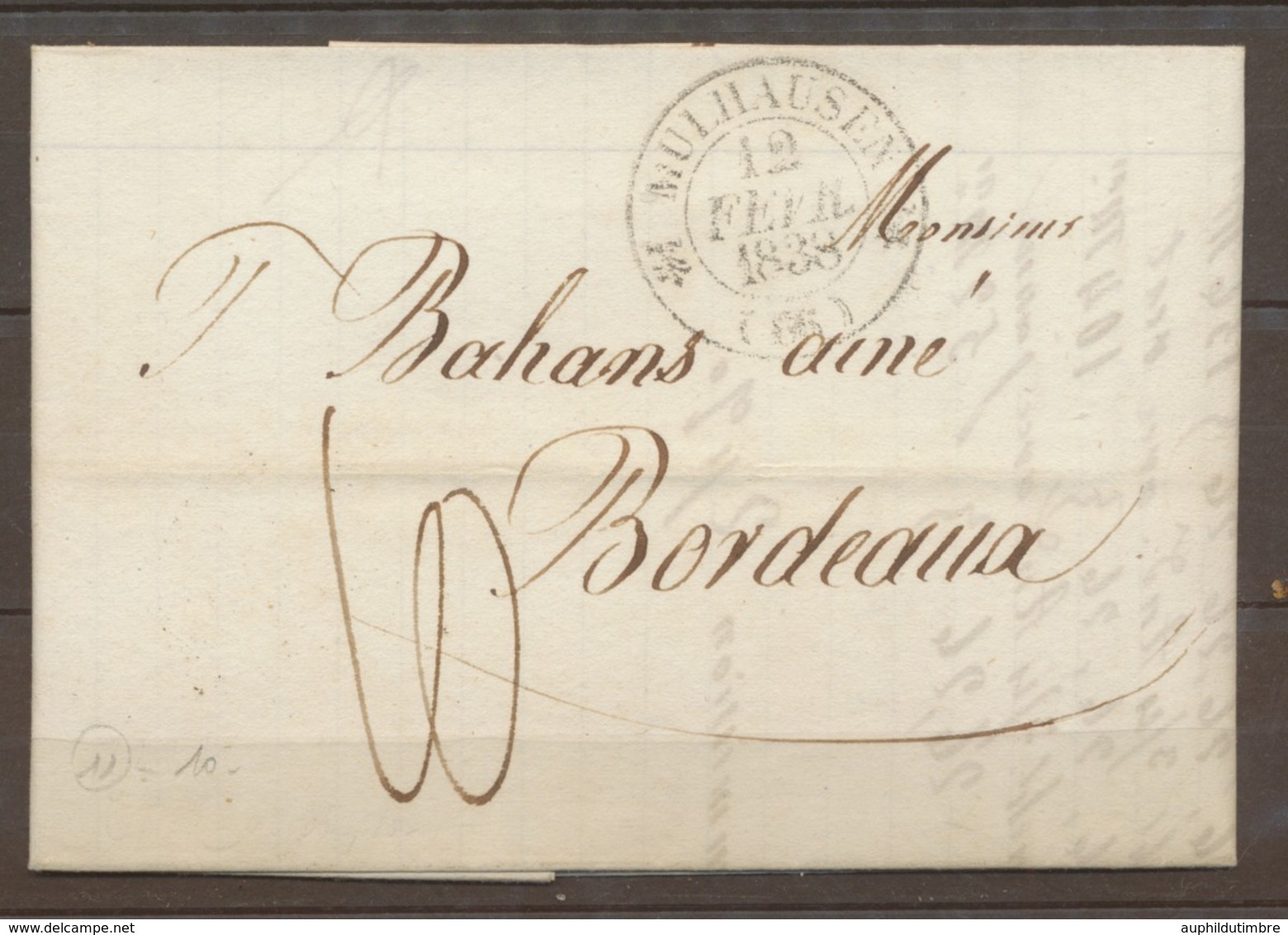 1838 Lettre CAD Type 12 Mulhausen HAUT-RHIN(66) Superbe X1591 - 1801-1848: Précurseurs XIX