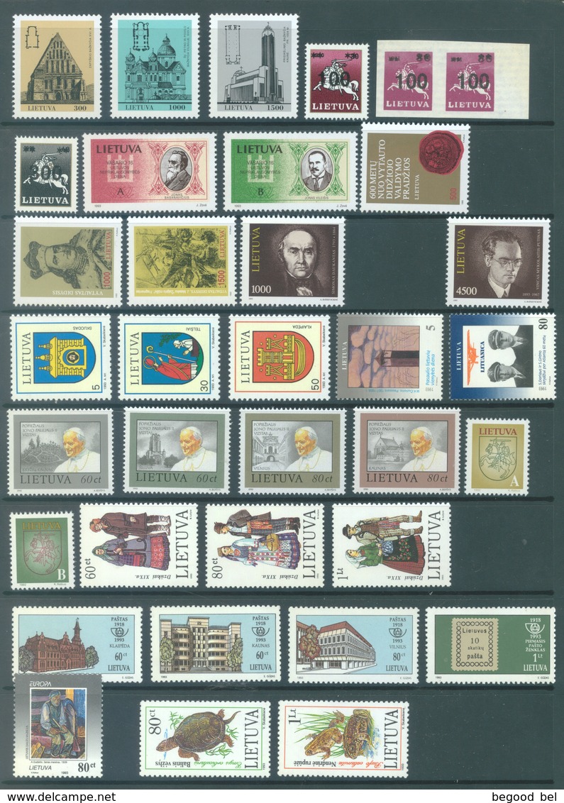 LIETUVA - 1993 - MNH/** - YEAR NEARLY COMPLETE - Yv 442-476 Mi 511-546 - Lot 17062 - Lituanie