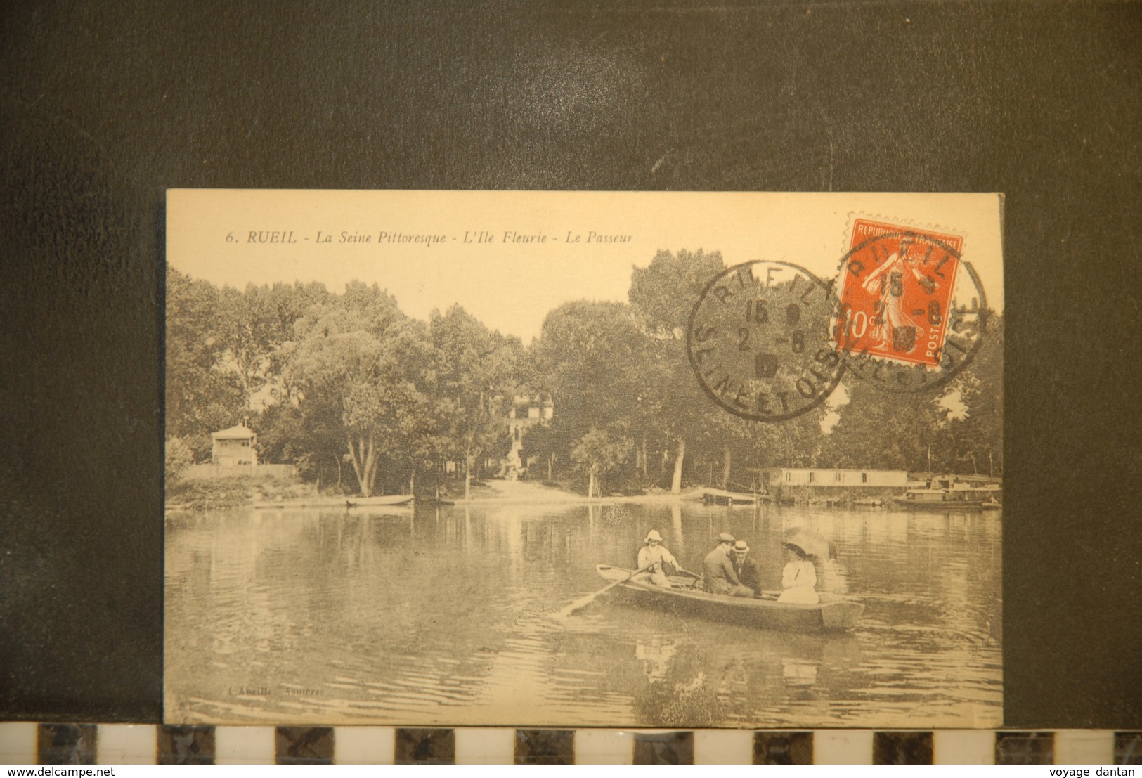 CP,  92, RUEIL, LA SEINE PITTORESQUE L'ILE FLEURIE LE PASSEUR,  ANIMEE,  BARQUE, - Rueil Malmaison