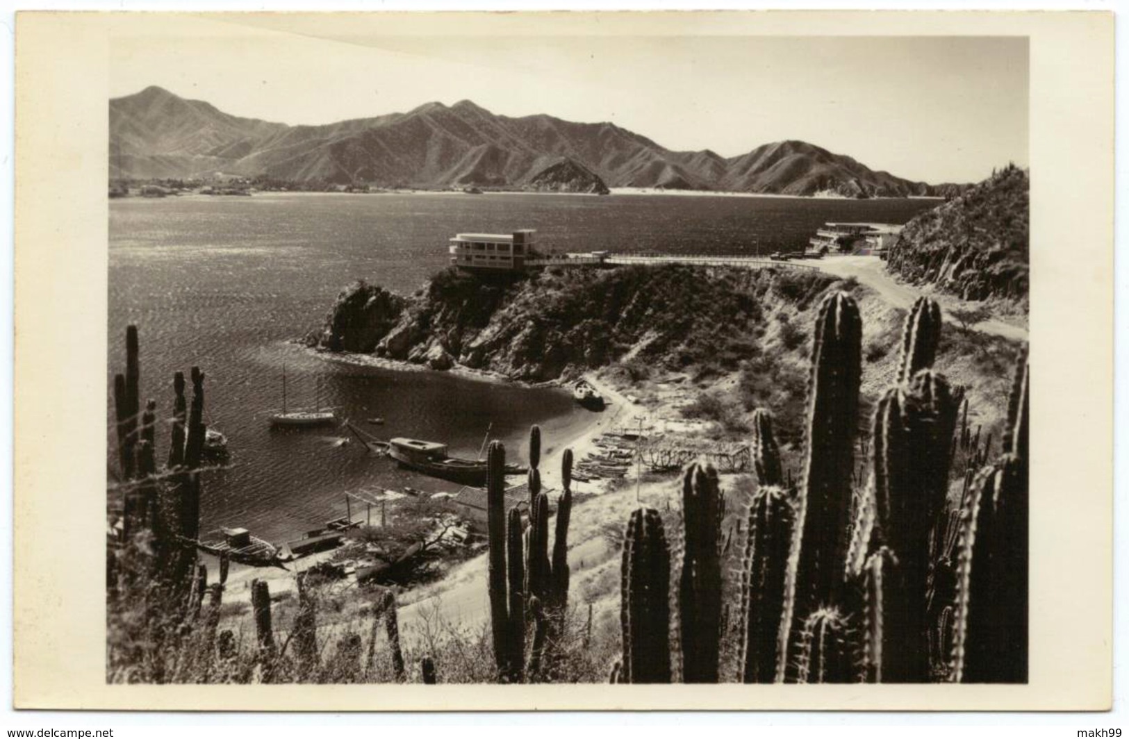 Santa Marta, View Of The Sea Shore ‎- (Real Photo PC - RPPC ) - Colombia