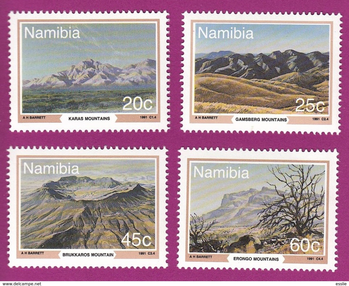 Namibia (previously SWA) - 1991 - Mountains - Complete Set MNH - Namibia (1990- ...)