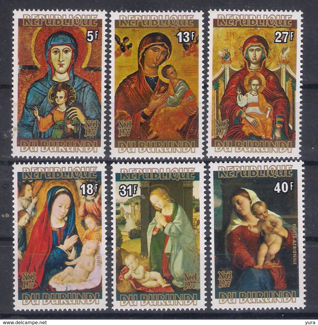 Burundi 1977 Sc Nr B31/33, C267/69 Virgin And Child MNH  (a1p28) - Religión