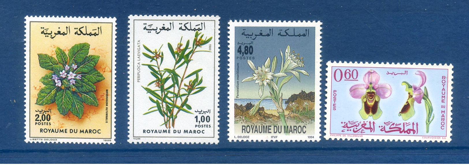 - Etat : **  Maroc  4 Timbres  Fleurs  YT     Cl Animaux 288 - Autres & Non Classés