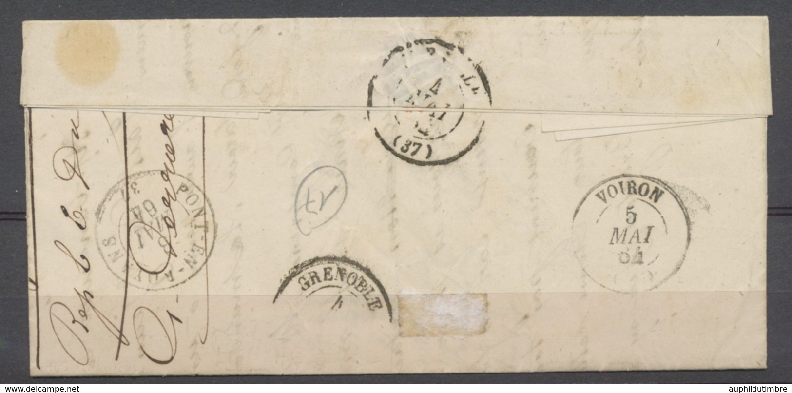 1864 Lettre N°22 Obl PC Du GC 886 + CAD T22 Perlé DROME RARE. P3798 - 1849-1876: Klassik