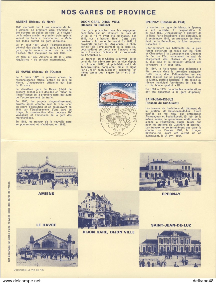 France Rep. Française 1980 Encartage - Gares De Province / Railway Station / Bahnhof / Treinstation - Trains