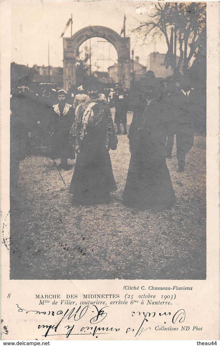 ¤¤  -  Carte-Photo  -  NANTERRE   - Marche Des Midinettes En 1903  - Mlle De Vilier, Couturière        -  ¤¤ - Nanterre