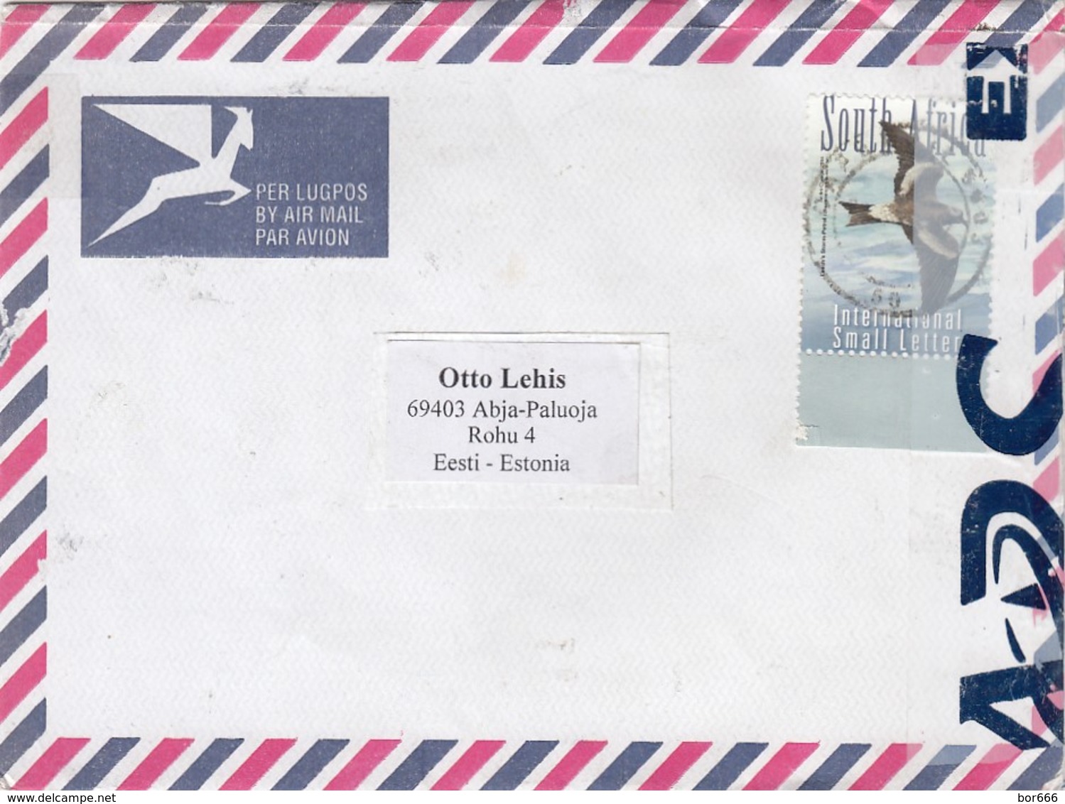 GOOD SOUTH AFRICA Postal Cover To ESTONIA 2015 - Good Stamped: Bird - Lettres & Documents