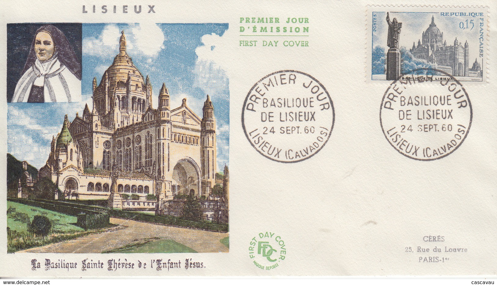 Enveloppe  FDC  1er   Jour    FRANCE   Basilique  De   LISIEUX    1960 - 1960-1969