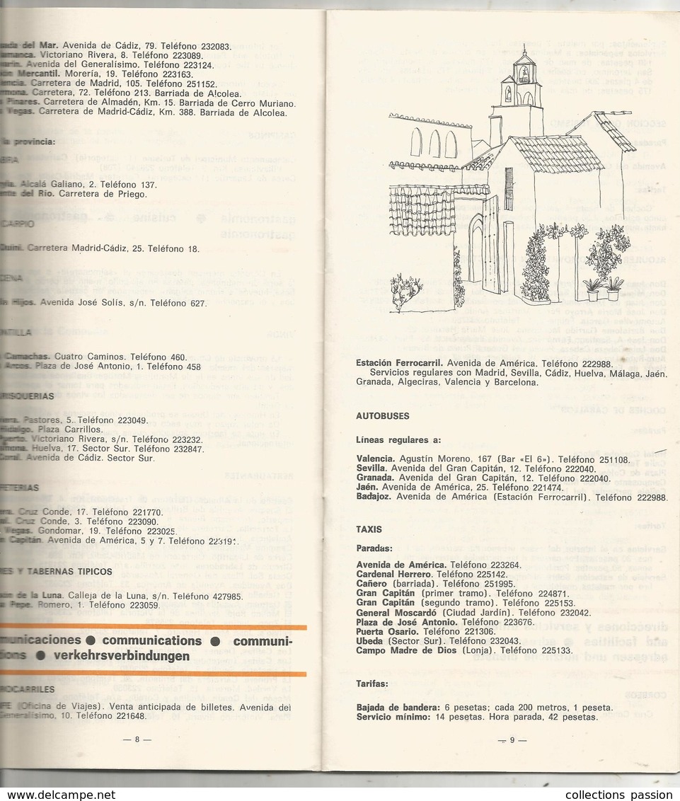 Dépliant Touristique , Espana , Cordoba , Datos Informativos ,1969, Plan, 22 Pages , 3 Scans , Frais Fr 1.75 E - Dépliants Touristiques