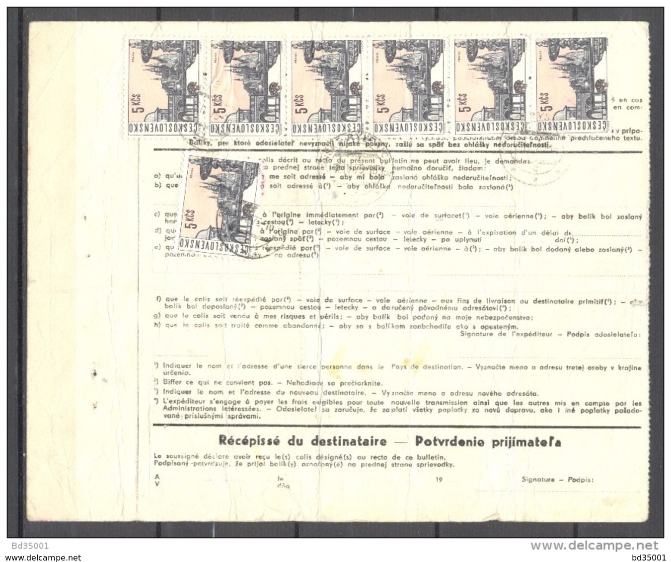 Bulletin D'Expédition - Tchecoslovaquie / Ceskoslovensk - Envoi Banska Bystrica Vers Gambais - 24/04/1973 - Lettres & Documents