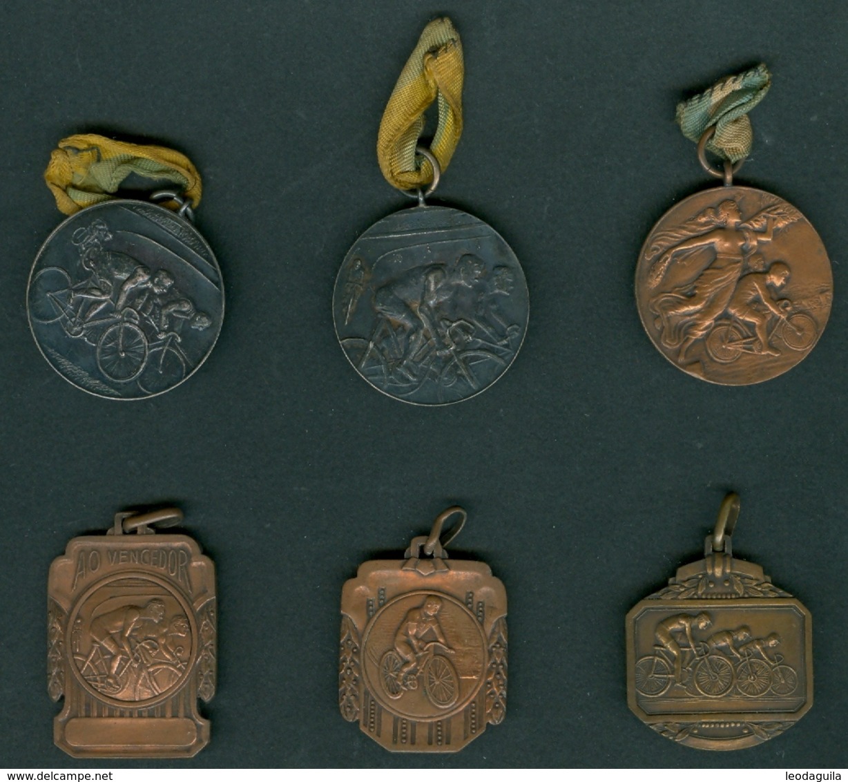 LOT OF 6 VINTAGE MEDALS FROM BRAZIL  - CYCLING / BICYCLE  - 1920 / 40's - Cycling