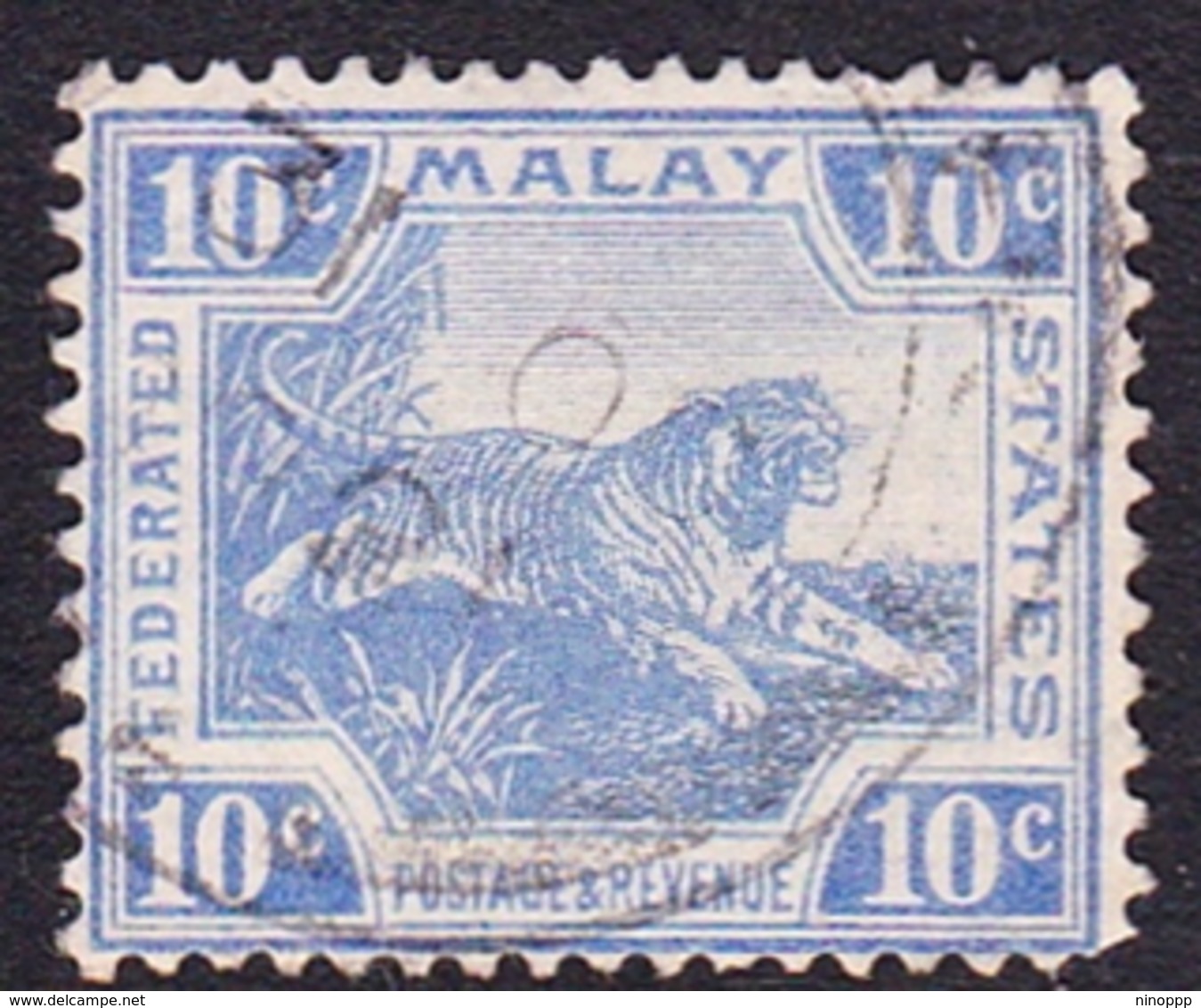 Malaysia-Federated Malay States, SG 65 1923 10c Bright Blue, Used - Federated Malay States