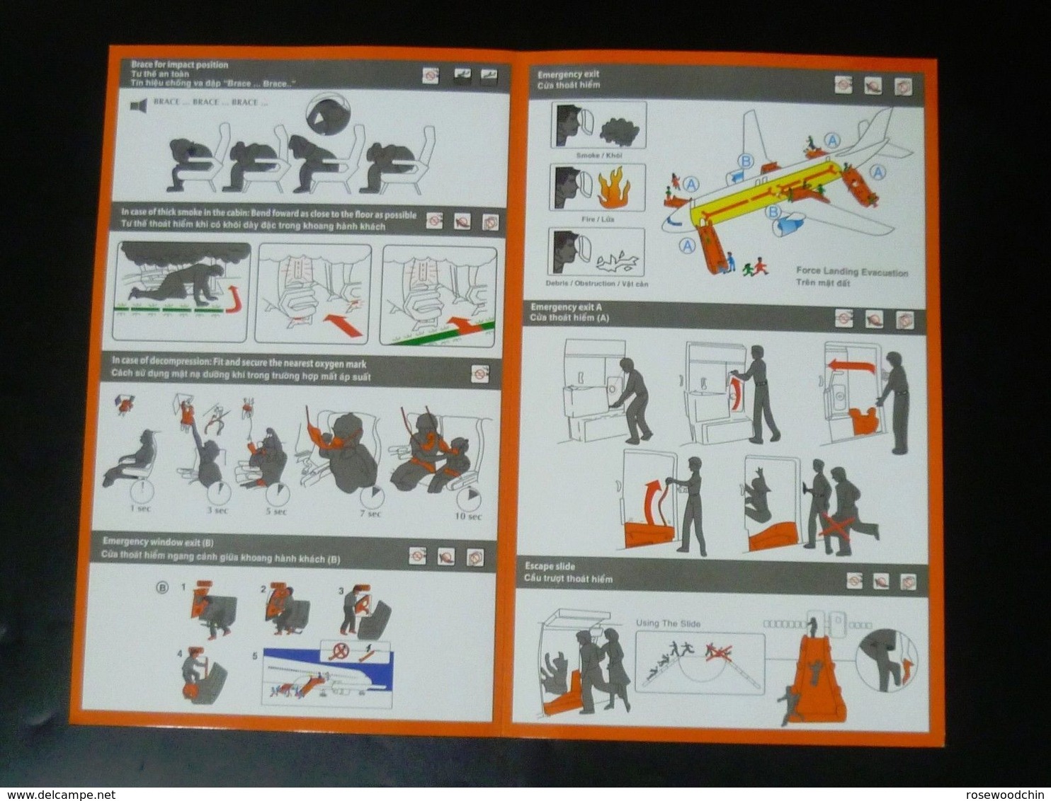 Airlines Jetstar Pacific Safety Instruction Information Card (#^) - Safety Cards