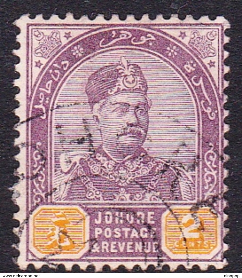 Malaysia-Johore SG 22 1891 Sultan Aboubakar, 2c Dull Purple And Yellow, Used - Johore