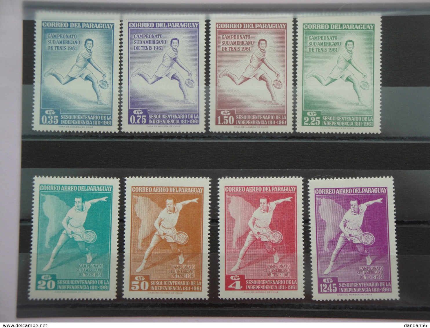 1961 Paraguay Yvert  635/8 + Pa305/8 ** Sport Tennis Scott 630/7 Michel 1001/8 SG Xx - Paraguay