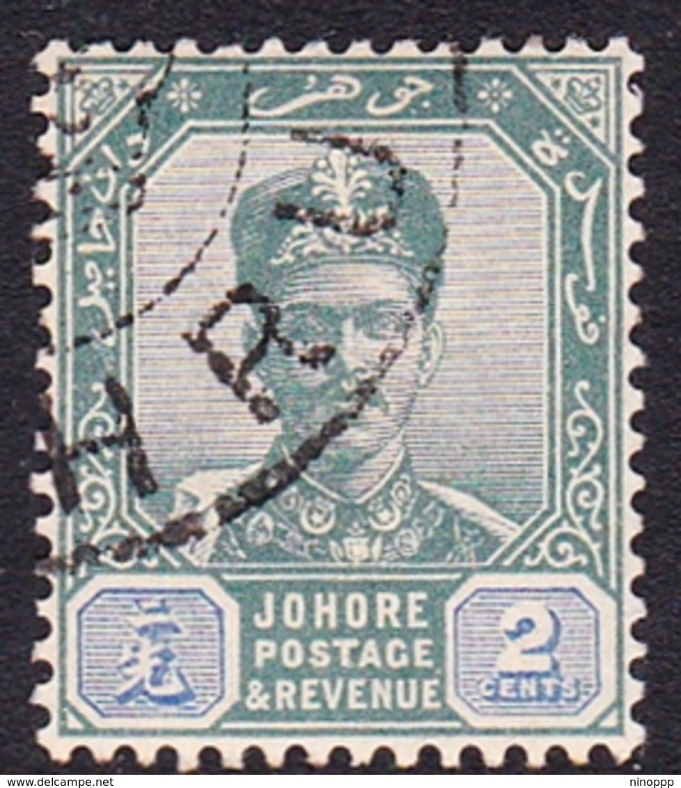 Malaysia-Johore SG 40 1896 Sultan Ibrahim, 2c Green And Blue, Used - Johore