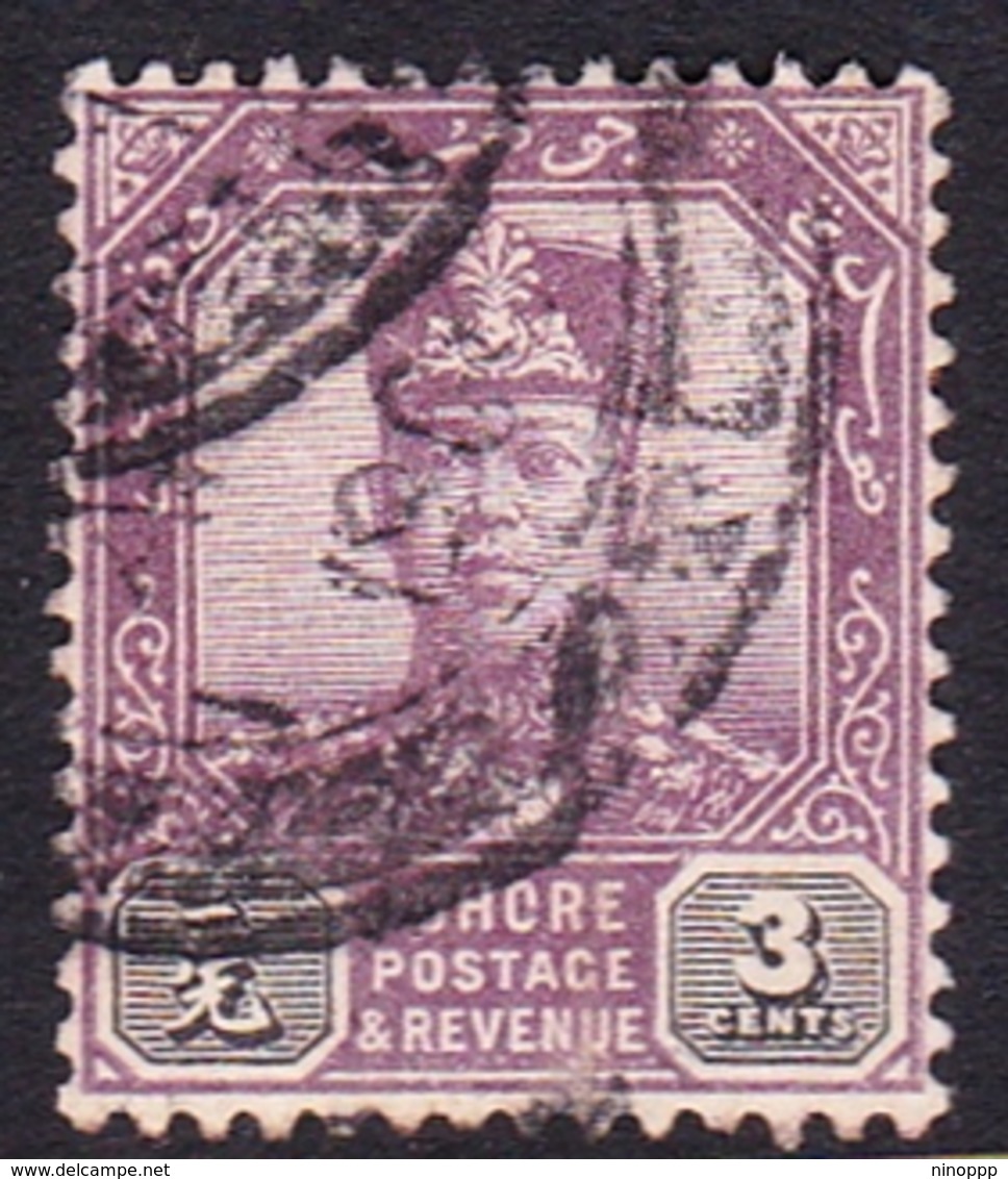 Malaysia-Johore SG 63 1904 Sultan Ibrahim, 3c Dull Purple And Olive Black, Used - Johore
