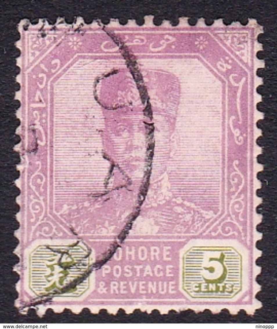 Malaysia-Johore SG 65 1904 Sultan Ibrahim, 5c Dull Purple And Sage Green, Used - Johore