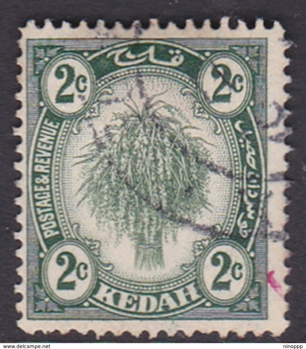 Malaysia-Kedah SG 18 1919 Sheaf Of Rice, 2c Green, Used - Kedah