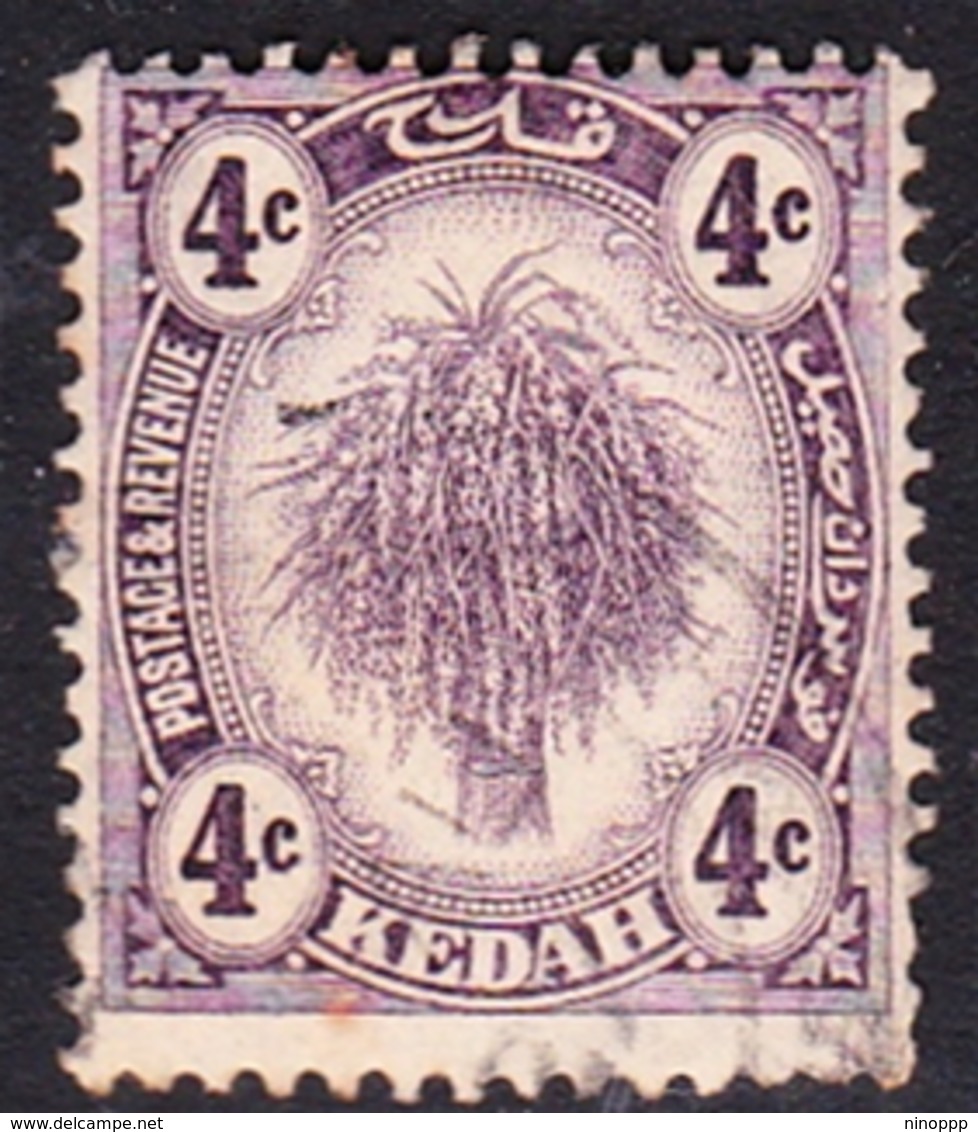 Malaysia-Kedah SG 54 1926 Sheaf Of Rice, 4c Violet, Used - Kedah