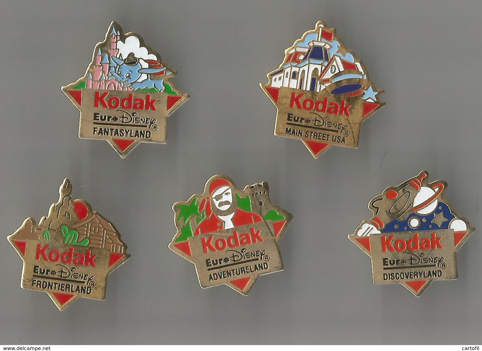 Lot De 5 Pin's Kodak Eurodisney - Disney