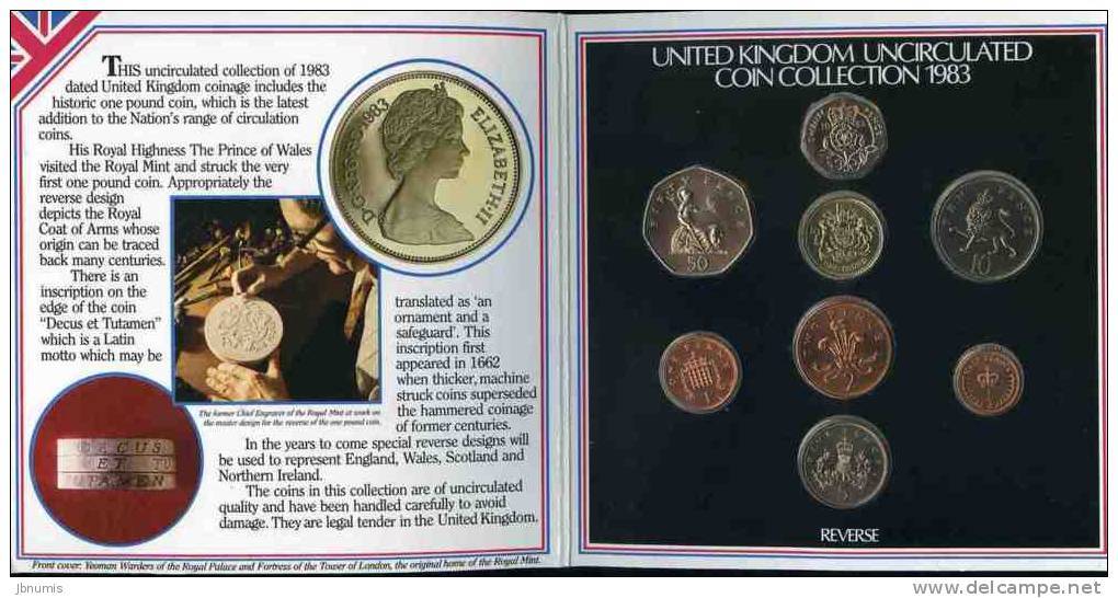 Grande-Bretagne Great Britain Coffret Officiel BU 1/2 Half Penny à 1 Pound 1983 KM MS104 - Nieuwe Sets & Proefsets