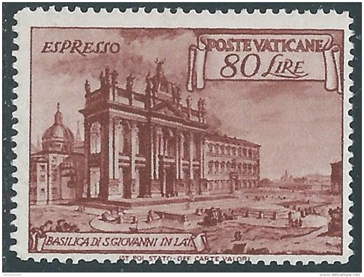 1949 VATICANO ESPRESSO BASILICHE 80 LIRE MNH ** - ED11-9 - Eilsendung (Eilpost)