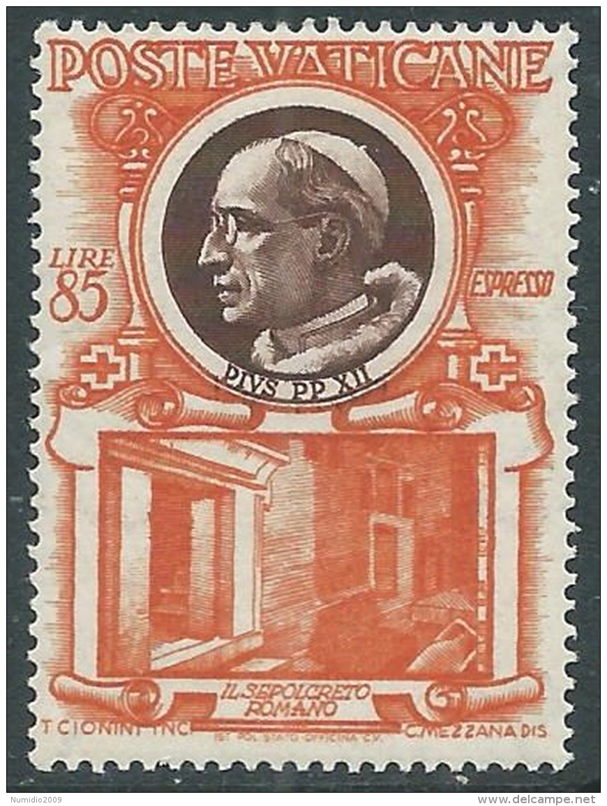 1953 VATICANO ESPRESSO SERIE PAPI 85 LIRE MNH ** - ED10-2 - Eilsendung (Eilpost)