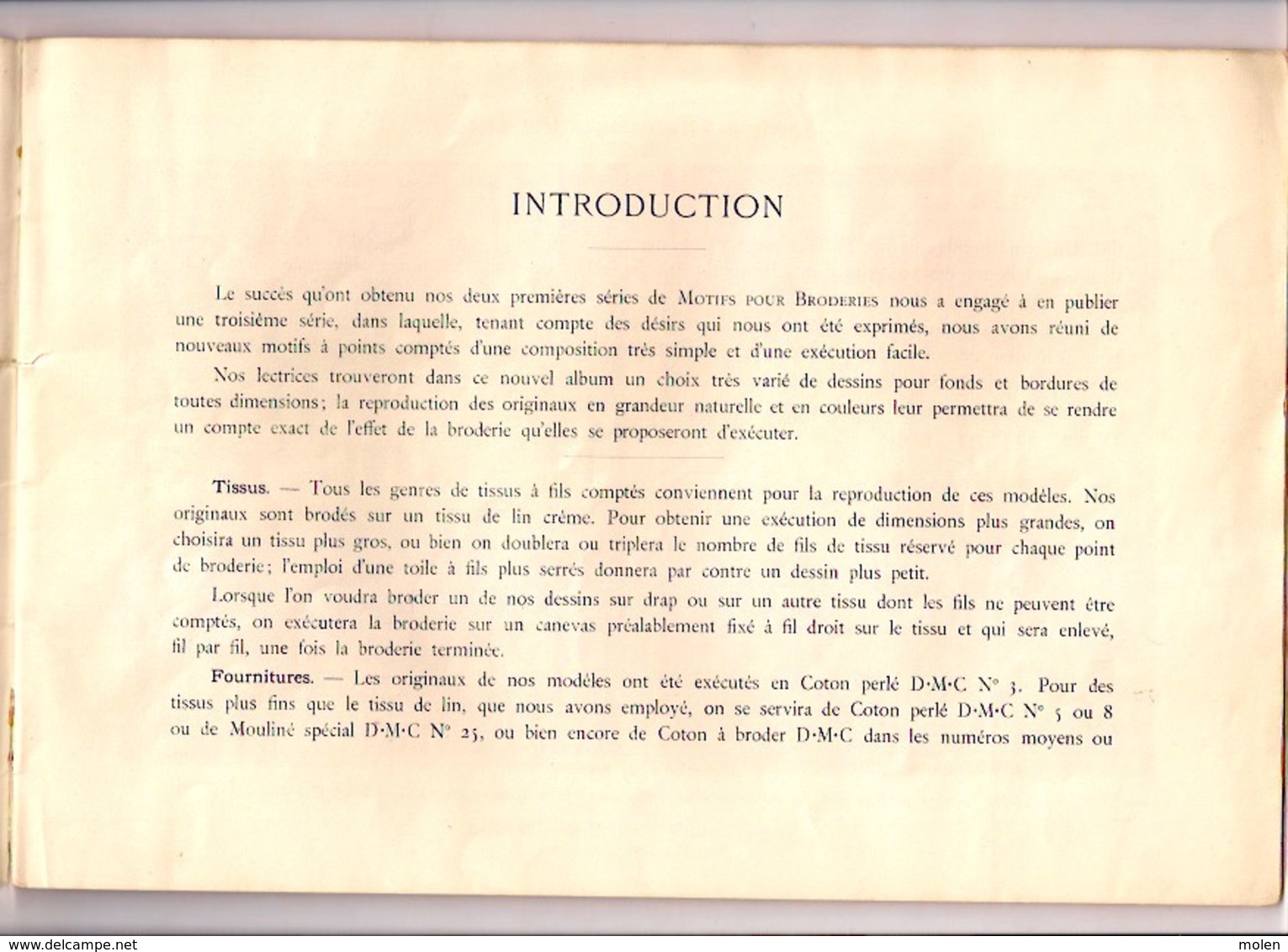 MOTIFS Pour BRODERIES 3 * BIBLIOTHEQUE DMC Ca1925 BRODERIE D.M.C. POINT DE CROIX CROSS STITCH KRUISSTEEK DENTELLE Z211 - Point De Croix