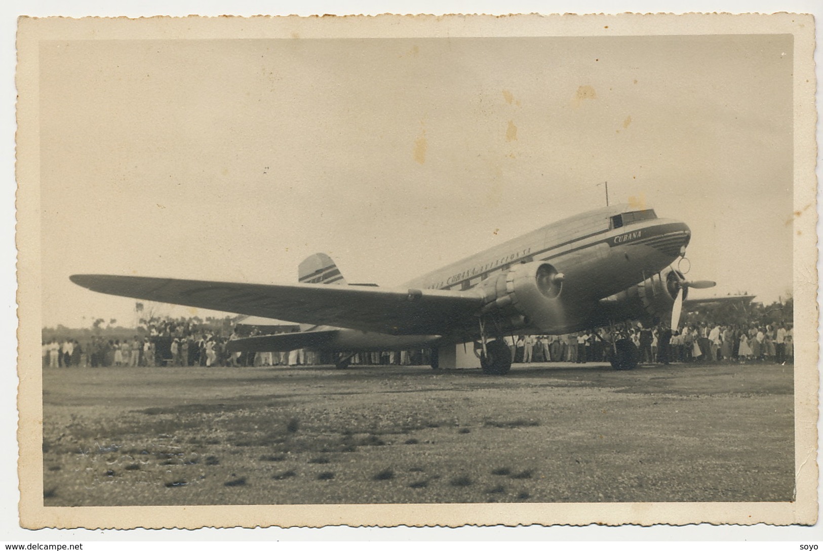 Real Photo 19 Cms By 12 Cms Aeropuerto Caibarien Cuba Cubana De Aviacion  Clipper January 15 1952 - 1946-....: Ere Moderne