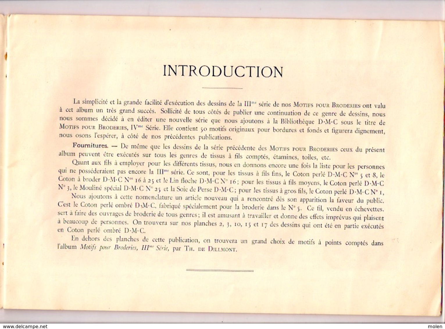 MOTIFS Pour BRODERIES 4me BIBLIOTHEQUE DMC Ca1935 BRODERIE D.M.C. POINT DE CROIX CROSS STITCH KRUISSTEEK DENTELLE Z214 - Point De Croix