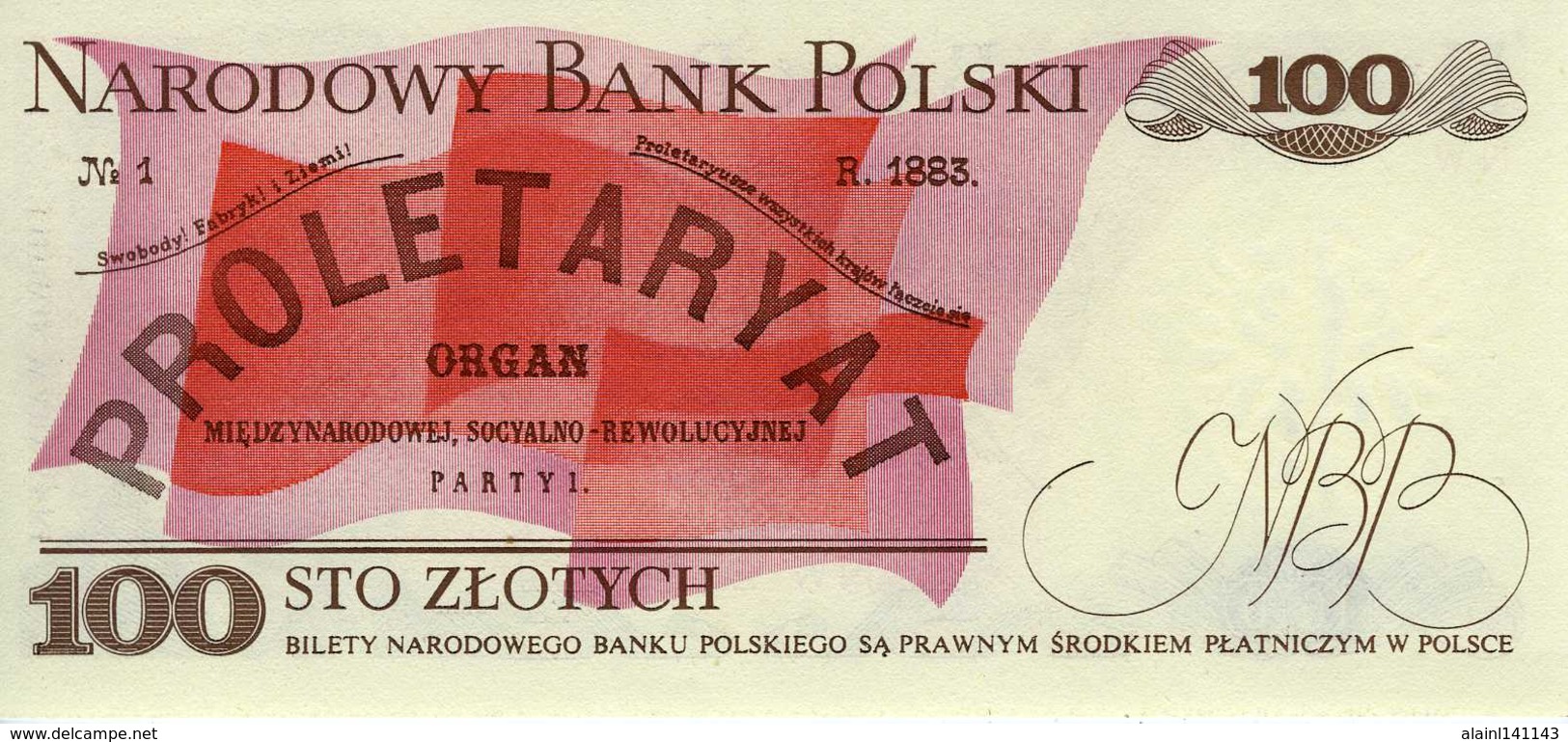 POLOGNE - Type Ludwik Warynski, 1 Czerwca (juin) 1986 - Série NW 2197144 - P.143e - UNC - Pologne