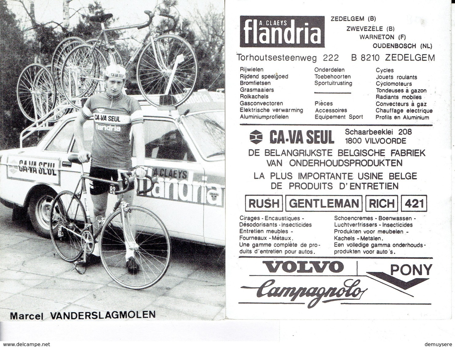 686 - CYCLISME - WIELRENNEN -  MARCEL VANDERSLAGMOLEN - FLANDRIA - Ciclismo