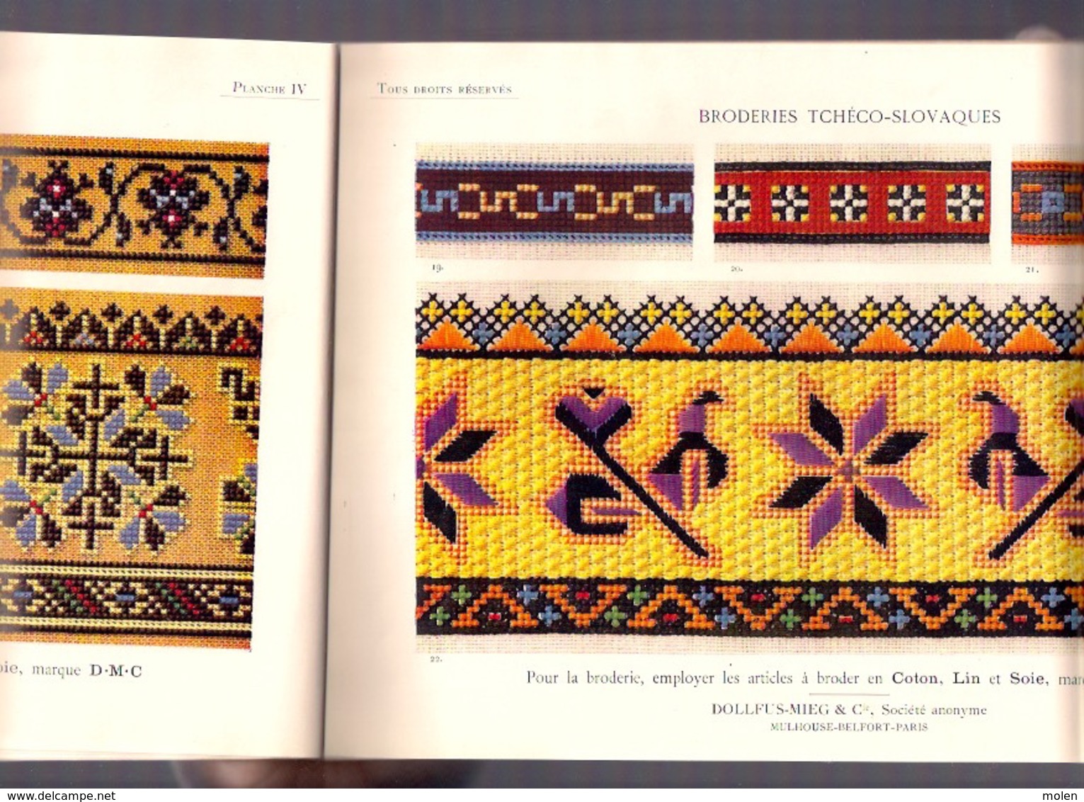 BRODERIES TCHECO-SLOVAQUES BIBLIOTHEQUE DMC Ca1930 BRODERIE D.M.C. POINT DE CROIX CROSS STITCH KRUISSTEEK DENTELLE Z218 - Cross Stitch